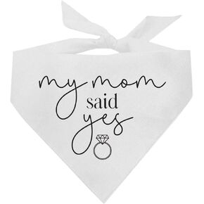 My Mom Said Yes Dog Bandana (White OS 651) GB
