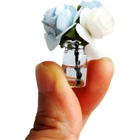 Mini Dollhouse Miniature Vase Micro Landscape Colorful Flower Glass Bottle Miniature Decoration for 1:12 Scale Dollhouse Scene Props Dollhouse Décor Dollhouse Accessoriesecor (Pink)
