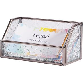 Feyarl Vintage Begonia Glass Business Card Card Stand Card Card Display Name Business Name Card Organizer Storage للاطلاع على معرض سطح المكتب كونترتوب