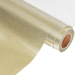 VINYL FROG Soft Glitter Heat Transfer Vinyl 10"x6ft Gold Colorful Shimmer Heat Press Patterned Vinyl Iron on HTV Vinyl for DIY Clothing and Other Fabric(Gold)