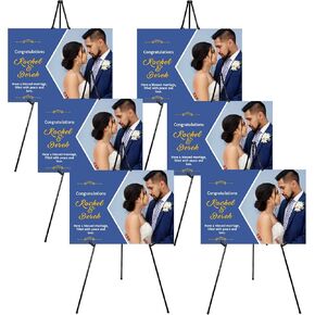 Upgrade Easel Stand for Wedding Signs Poster,63" Tall Adjustable Easels for Display Signs,Floor Standing Instant Easle for Arts Paintings, 6PCS