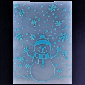 Kwellam Merry Christmas Snowman Snowflake Snowfall Background Plastic Embossing Folders for Card Making Scrapbooking and Other Paper Crafts 3100808