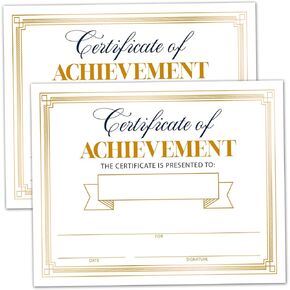 25 Elegant Certificate of Achievement Awards Diploma,Certificate of Appreciation for School Graduation Ceremony, Kindergarten Preschool certificates of Completion,Size 8X10 Inches