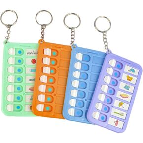 4Pcs Reminder Board for The Elderly,ADHD Tools for Kids Portable Visual Schedule for Kids School Bag Pendant Detachable Daily Task(Planning Pad for Helping Children Acquire Good Habits)