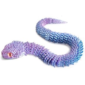 ATESSON 3D Printed Snake,3D Printed Animals,3D Printed Toys Flexible Joints 12" 3D Snake,Home Office Classroom Decor Executive Desk Fidget Spinner Toys,1 Piece (Phantom Blue)