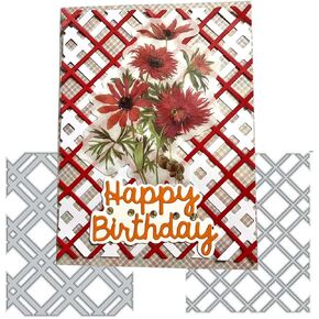 Mvchifay Cutting Dies Christmas Tag Set Metal Stencils Scrapbooking Tool DIY Carbon Steel Embossing Template for Paper Card Making (Rhombus Stripes Layer-14.3x11cm)