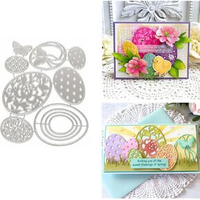 7pcs/Set Easter Eggs Metal Die Cuts,Flower Butterfly Eggs Frame Cutting Dies Stencils DIY Crafts Cards Cuts for DIY Embossing Card Making Photo Decorative Paper Dies Scrapbooking