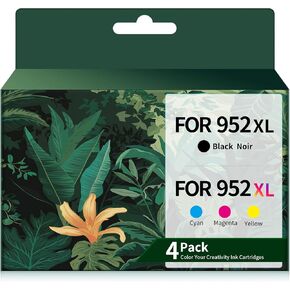 Ink Cartridges Combo Pack: 4 Packs Latest Upgrade Compatible Replacement for HP 952 XL Ink Cartridge for HP Officejet Pro 7740 8720 8710 8210 8715 8740 8702 8730 8725 Printers