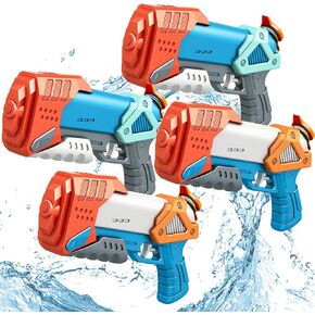 4 Pack Water Pistol for Kids, Small Mini Water Guns 5-7M Long Range Super Water Blaster Squirt Gun, Outdoor Water Toy Summer Swimming Pool Beach for Boys Girls Toys,Training Toys for Pets