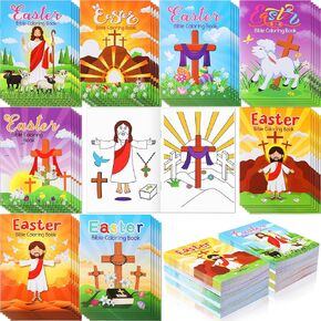 120 PCS كتب تلوين عيد الفصح المسيحية ، غجم هدايا عيد الفصح المسيحيين للأطفال ، كتب تلوين عيد الفصح ، غائبة ، هدايا عيد الفصح المسيحية ، وهو كتيب ملون للهدف لمدرسة هدايا نشاط الفصول الدراسية المدرسية