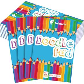 Fulmoon 4 PCS Doidle Drawing Paper Pad for Kids 30 Sheets Drawing Paper Sketch Sketch Cook Form For Kids Teens Oner Class Crayons School Office Christmas Forms ، 6 × 9 بوصة