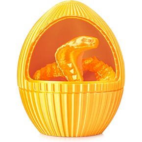 WESADN 3D Printed Snake Egg,Gear Egg with Snake Inside 3D Printed Animals 3D Printed Toys Flexible Joints Snake Toy Cute Rotary Egg 3D Printed Snakes with Egg Decor Executive Desk Toys, Pink Gold