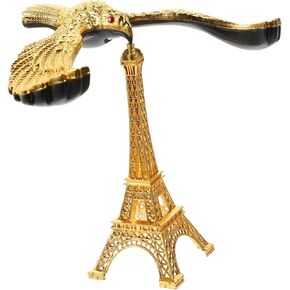 Totority Ornaments Balancing Bird Statue Balance Eagle Balance Bird Gravity Self Balance Toy Eiffel Tower Sculpture Balancing Bird Ornament Kid Toy Wheel Household Zinc Alloy