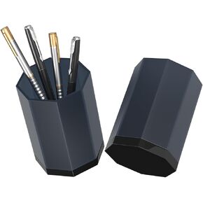 Hiimiei Desk Pen Holder - حامل قلم رصاص مثمن مع قاعدة 10 مم ، هدية Idea للعائلة والأصدقاء - 2pcs (رمادي)
