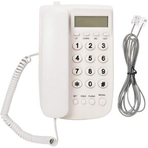 Corded Phone, Landline Phone with Answering Machine, Desktop Wall Phone for Home/Hotel/Office with Automatic Identification of The FSK/DTMF Dual System(White)