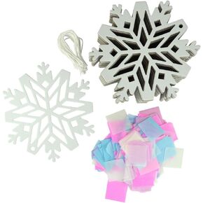 Moptrek 24 Pack DIY Suncatcher Paper Crafts (Snowflake)