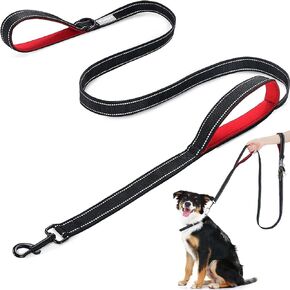 Dog Leash - 2 Handles by Padded Traffic Handle for Extra Control, 4foot Long - Perfect for Small Dogs,Black