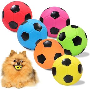 2" Dog Soccer Ball Toys 6 Pack, Natural Rubber Durable Soccer Ball Interactive Dog Balls for Dogs Chewing and Training, Fits for Teething Puppies, Small and Medium Dogs