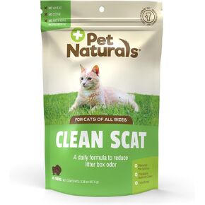 Pet Naturals Clean Scat Digestive Support Supplement for Cats, 45 Bite Sized Chews - Litter Box Odor Control and Intestinal Support