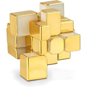 LiangCuber Cyclone Boys Magnetic Mirror Cube 3x3 Golden, Reflective Mirror Speed Cube Stickerless 3x3x3 Shiny Cube Golden