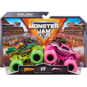 Monster Jam, Official Dragon Vs. Full Charge Die-Cast Monster Trucks, 1:64 Scale, Kids Toys for Boys Ages 3 and up