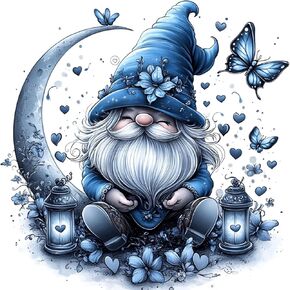 NEWENMO Gnome Diamonds Painting Kits for Adults Beginner, DIY 5D Butterflies Diamond Art Paint with Round Diamonds, Full Drill Gem Art Diamonds Art Painting for Home Wall Decor 12x12 Inch