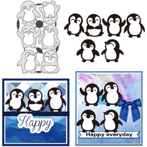 BENECREAT Animal Cutting Dies, Cute Penguin Carbon Steel Embossing Templates Metal Stencils for Scrapbooking, Album Photo, Card Making