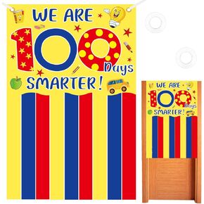 100th Day of School Door Banner, 100 Days of School Decorations Party Supplies, 100th Day of School Party Backdrop Photography Background for Kids Kindergarten Preschool Primary School (100 x 150 cm)