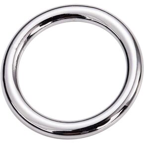 حلقات معدنية O 1 1/4 بوصة داخل حلقة مستديرة صلبة مصبوبة بسلاسة ملحومة (Silver 6 PCS)