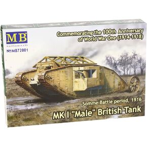 Master Box British Male MK 1 Tank Somme Battle 1916 Military Land Vehicle Model Building Kit (1:72 Scale)