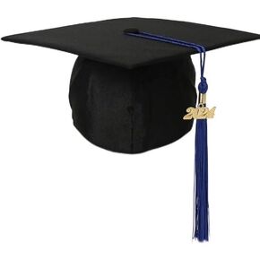 Graduation Cap with 2024 Blue Tassel, Graduation Cap Tassel for Kindergarten High School College Bachelor