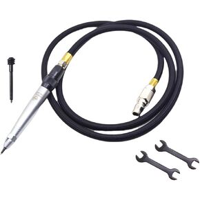 Pneumatic Engraving Pen, Precision Air Scribe, Glass Ceramics Metal Engraver Pen for Fossil Prep Lettering Etching, Jewelry Crafts Pencil Grinder, 1x Extra Stylus Tip, 34,000BPM