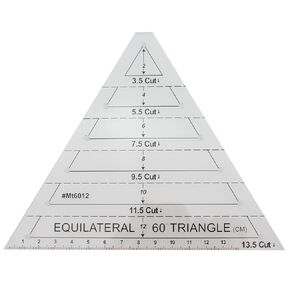 Maxmoral 60 Degree Equilateral Triangle Quilting Ruler Transparency Primitive Sewing Quilting Ruler 0-13.5cm Measuring Range Plastic Ruler DIY Handmade Fabric Tool
