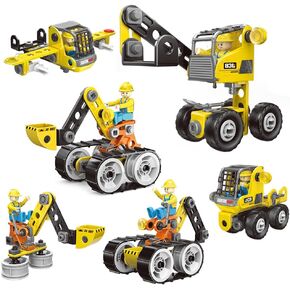 Educational Building Toys STEM Learning Kits, 6 in 1 Construction Blocks for Preschool Kids, Engineering Toys Creative Set Gift for Boys Age 4 5 6 7 8 9 10+ Years Old for Birthday Christmas Idea Gift
