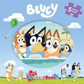 Bluey My First Puzzle Book - Jigsaw Puzzles for kids, 10-page board book, 5 puzzles to enjoy