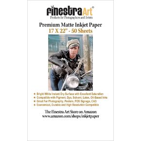 17" X 22" Premium Arctic Matte Inkjet Photo Paper - 50 Sheets