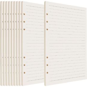 SHEUTSAN 10 Pack A5 Refill Lined Paper 6 Holes, 100gsm A5 Paper Refill 6 Ring, Loose Leaf Refill Paper for A5 Binder, 450 Sheets/900 Pages