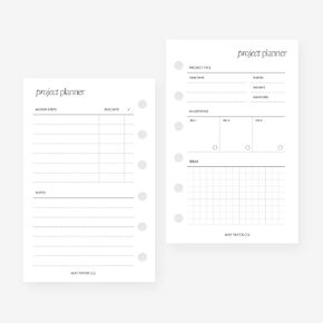 Pocket Project Planner Insert Agenda Refill for Pocket size 6 Ring Binder 3.2 x 5
