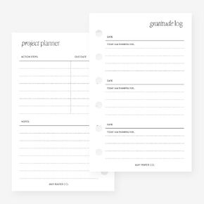 Pocket Gratitude Log Planner Insert Agenda Refill for Pocket size 6 Ring Binder 3.2 x 5