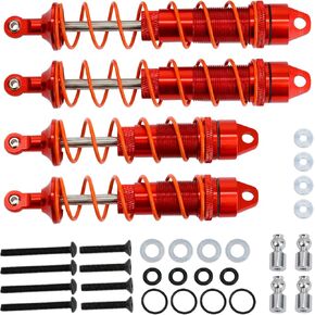 4PCS Aluminum Front & Rear Shocks for 1/8 Arrma Kraton Outcast Notorious 6S BLX Upgrades Parts (Red)