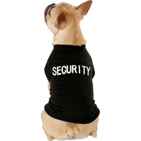 Small Dog T Shirt Black Puppy Shirts for Small Medium Dogs Clothes with Security Letters Printed
