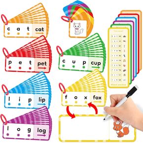 CVC Word Games,CVC Flash Cards,Phonics Games,Speech Therapy Toys for Toddlers Kids,Learn to Read,Spelling Reading Learning Games,Kindergarten Preschool Learning Activities Educational Toy