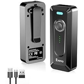 ماسحة الباركود اللاسلكية في Eyoyo Bluetooth 2D مع مقطع ، بطارية 2000 مللي أمبير في الساعة مع مؤشر المستوى ، وقارئ رمز الشريط المصغر المحمول للمخزون متوافق مع iPhone و iPad و Android Phone in Kuwait