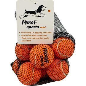 Small Tennis Balls for Dogs (1.9") - 12 Orange Durable and Easy to Find Mini Tennis Balls for Small Dogs and Puppies. Includes Carrying Bag.