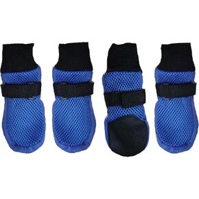 Meshies Non Slip Dog Boots | Hot Pavement, Summer, Breathable, Indoor, Pets (XL: 4"" Length), Blue