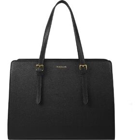 Queenoris PVC Laptop Bag for Women 15.6 Inch Computer Bags Work Bag Business Teacher Office Tote bag Travel Briefcase