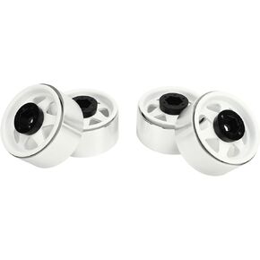 2.2 Inch RC Car Beadlock Wheels Rim, 4Pcs Metal Beadlock Wheel Rim, Offset ?8.9mm, Hub Wheel Rims for SCX10 90046, for D90, for HSP, for Redcat, for Tamiya, HPI (White)