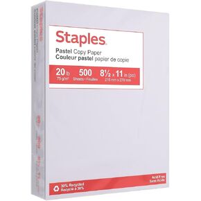 Staples Pastel 30% Recycled Color Copy Paper, 20 lbs., 8.5" x 11", Gray, 500/Ream (14785)