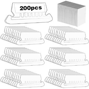 200 Sets Hanging File Folder Tabs, 3-1/8 Inch File Folder Tabs with Inserts, Plastic File Folder Labels for Hanging Folders, Clear Hanging File Folder Labels for School, Office File Organization