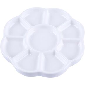 9-Well Flower Style Ceramic Paint Palette,5.3 Inches / 13.5cm Porcelain Watercolor Palette for Watercolor Gouache, Acrylic Oil Painting in Kuwait